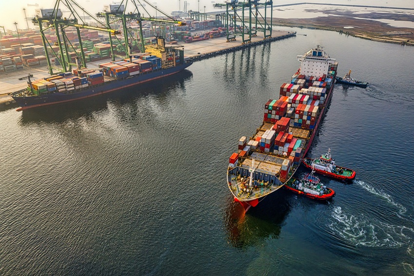 Sea freight cargo transportation and shipping coordination